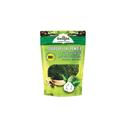 Package of Delight Soursop Leaf Powder on a white background