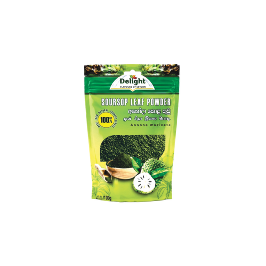 Package of Delight Soursop Leaf Powder on a white background